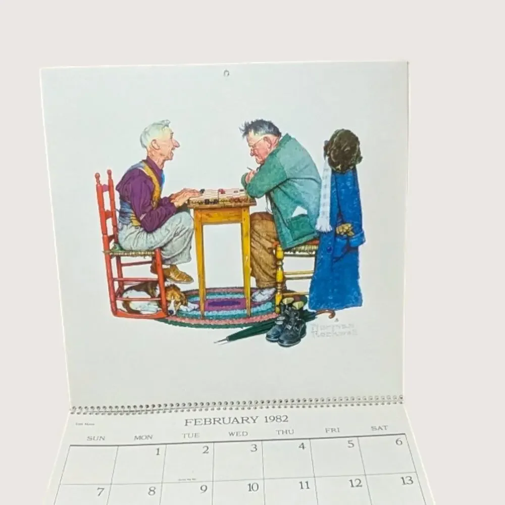 1982 Norman Rockwell Vintage Wall Calendar